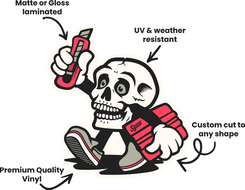 standard mascot wiith bullet points